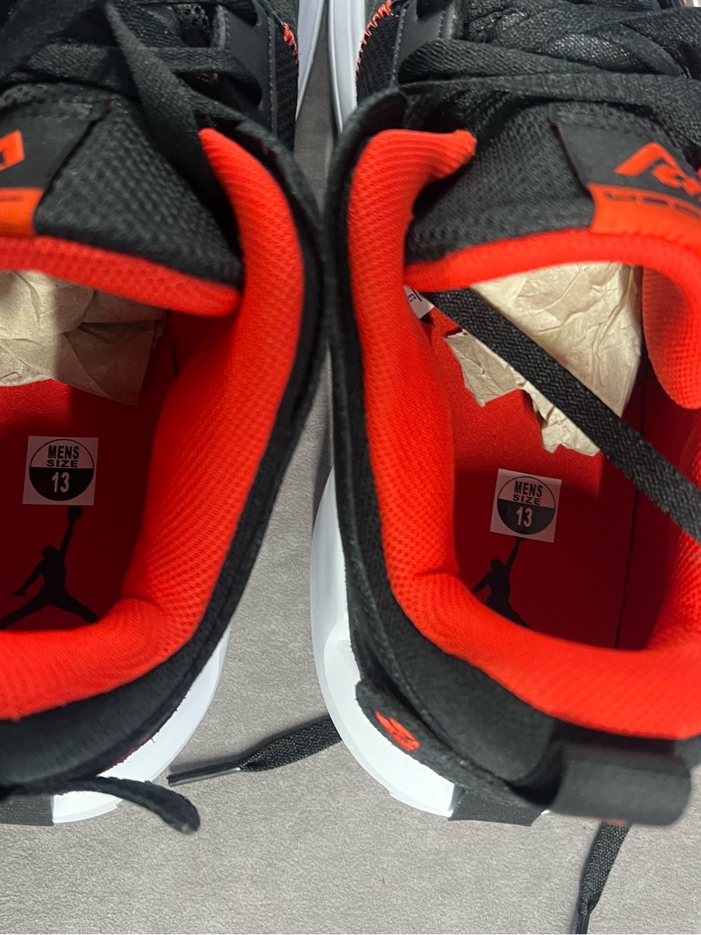 Jordan Men's Black and Red Low-Top Basketball Sneakers - Picture 5 of 7